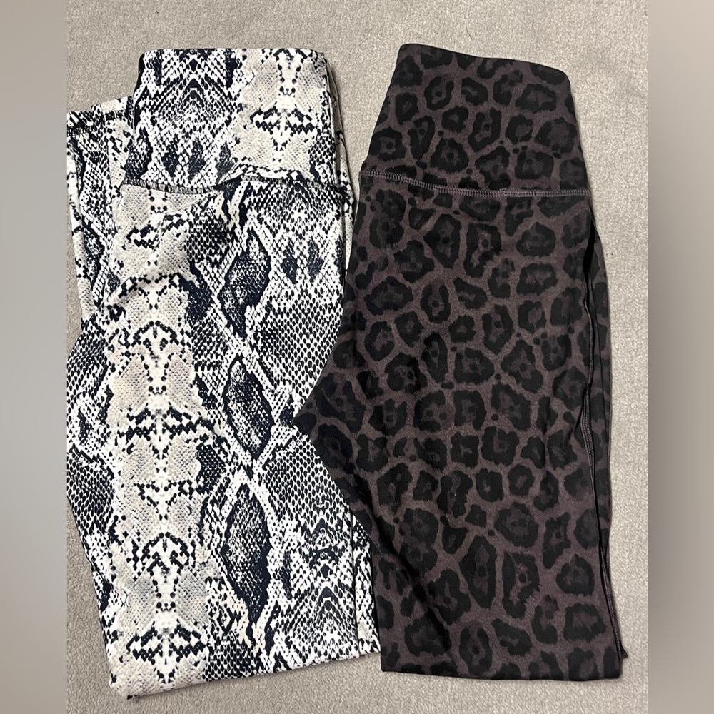 Move theology 2 pairs leopard and snake print leggings
